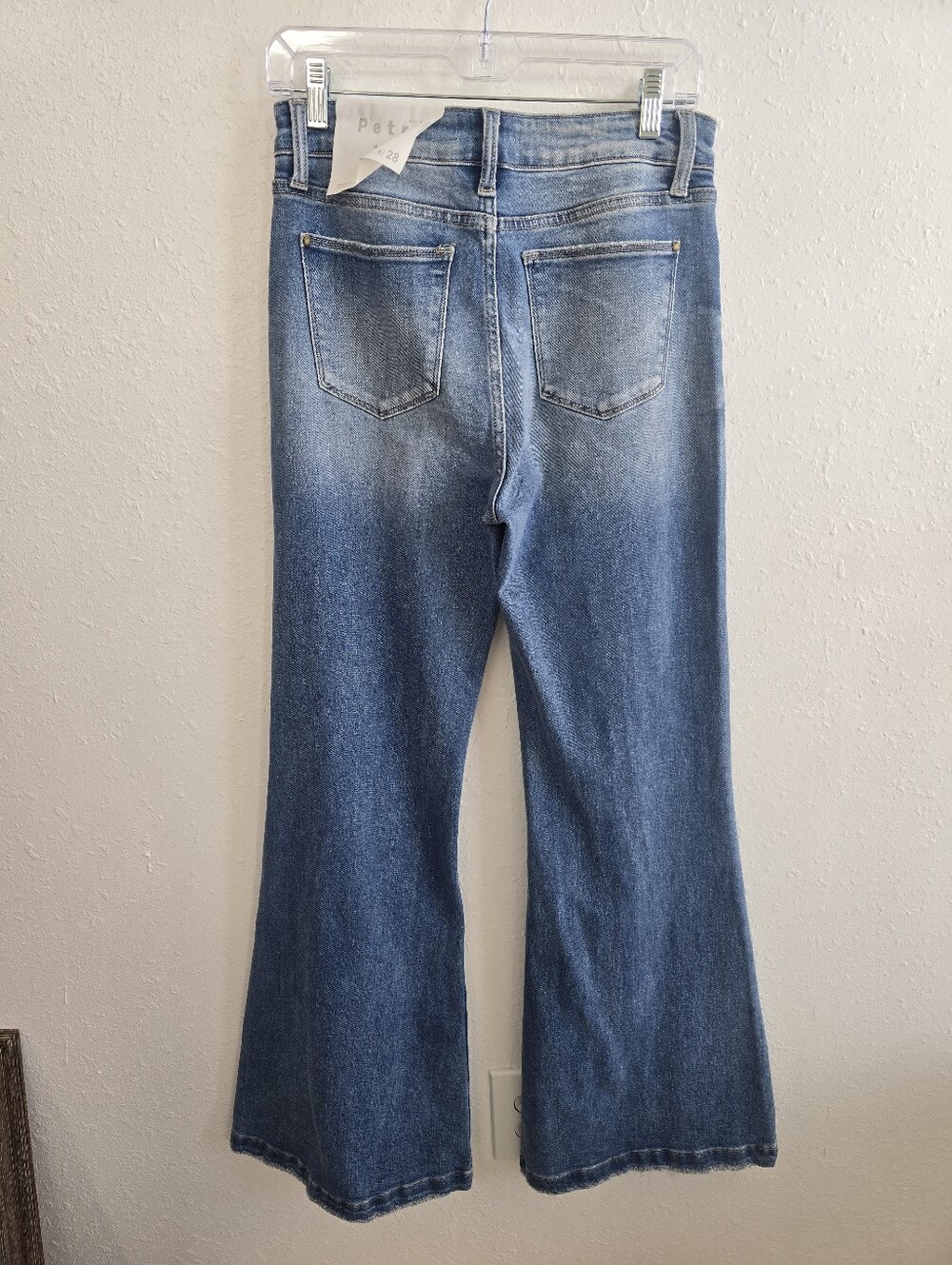 Petra 153 NWT DISTRESSED SUPER HIGH RISE 70'S INSPIRED FLARE JEANS Sz 9 28 - Picture 9 of 10